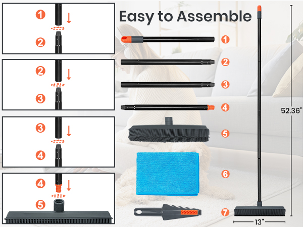 long handle pet hair broom for hardwood floors