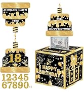 Birthday Money Box for Cash Gift with DIY Stickers,A Surprising Money Gift Box with Pull-Out Happ...