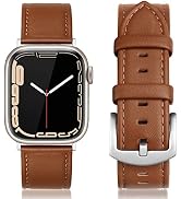 EDIMENS Leather Bands Compatible with Apple Watch 49mm 45mm 42mm 44mm Band Men Women, Vintage Gen...