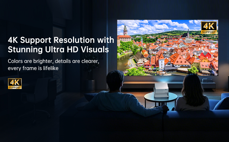 Portable Outdoor Projector with 1000 ANSI Lumens