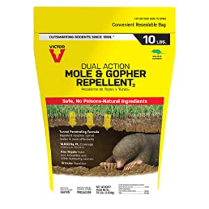 mole and gopher repellent, granule repellent, scent repellent, taste repellent