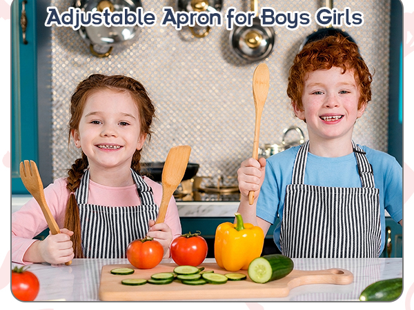 stripes kids apron