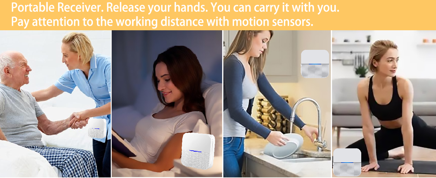 Portable motion sensor receiver