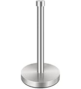 VOTZAAQ Silver Paper Towel Holder Countertop, Stainless Steel Standing Paper Towel Holder with St...