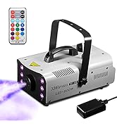 Fog Machine 900 Watt with 6 LED Lights and 2-In-1 Wireless Remote, Professional Stage Smoke Machi...