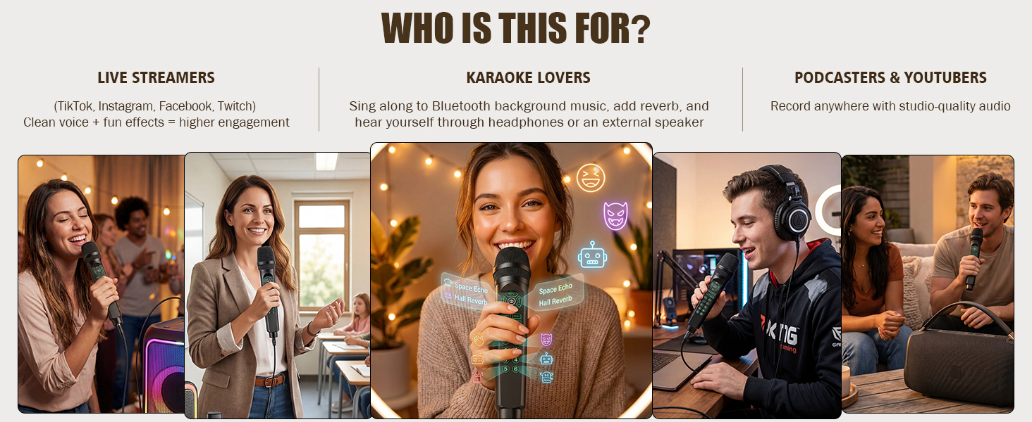 Live Streaming Mic with Built-in Sound Card