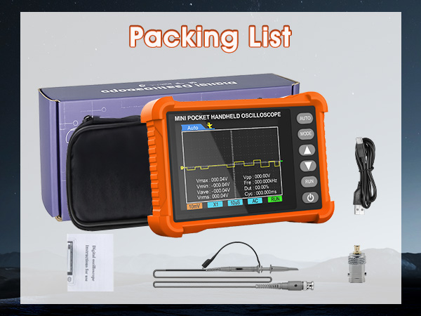 Handheld Oscilloscope Portable Mini Pocket Digital Oscilloscope Kit with 500KHz Bandwidth