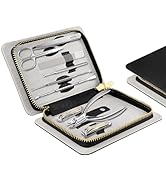 ZIZZON Manicure Set Professional Stainless Steel Toenail and Fingernail Clippers Set 9 in1 Pedicu...
