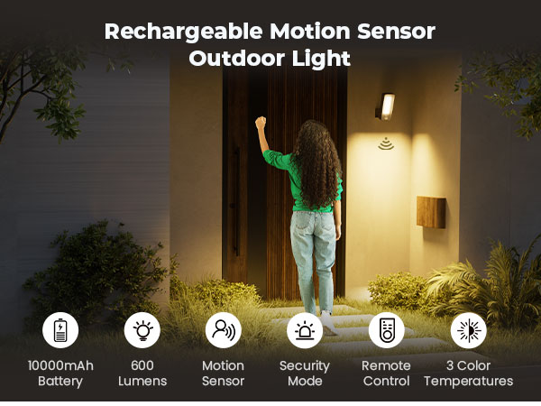 Rechargeable Motion Sensor Outdoor Light