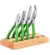 SPEEDWOX Beading Pliers for Jewelry Making 4 Pcs with Wood Pliers Block Mini Linesman Combination...