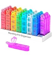 Zoksi Monthly Pill Organizer 4 times a Day, 30 Day Pill Organizer, One Month Pill Box Organizer, ...