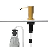 Soap Dispenser for Kitchen Sink, Brushed Gold Built in Soap Dispensers, Stainless Steel Sink Soap...