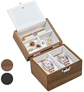 Exper City Watch Box, Watch Travel Case for Men, Wood Watch and Jewelry Holder Organizer for Woma...