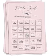 Sahjzk Find The Guest Bingo Cards Birthday Game 25-Pack Blush Pink Birthday Party Games for Adult...