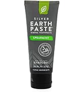 Redmond Earthpaste with Silver - Natural Non-Fluoride CharcoalToothpaste, 4 Ounce Tube (Spearmint...