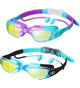XDX Kids Swim Goggles, 2 Pack Kids Goggles With UV Protection, Anti Fog No Leaking Swimming Goggl...