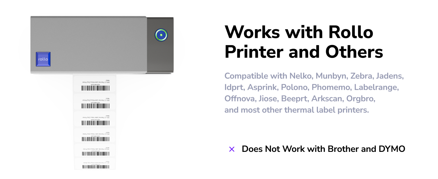 works with rollo printer nelko munbyn zebra jadens polono idprt arkscan orgbro asprink