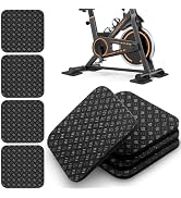TOBWOLF 4PCS Double-Sided Non-Slip Exercise Bike Mat, 4" x 4" Premium Silicone Anti Vibration Mat...