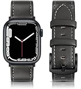 EDIMENS Leather Bands Compatible with Apple Watch 49mm 45mm 42mm 44mm Band Men Women, Vintage Gen...