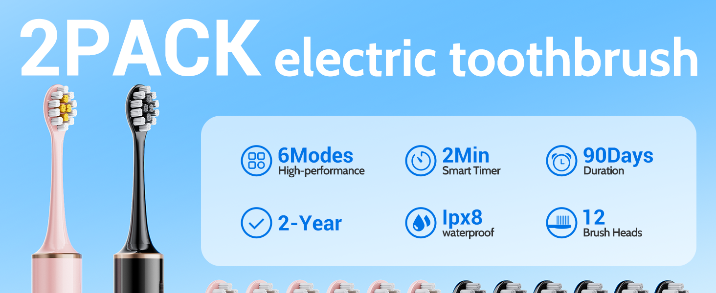 2 sets of electric toothbrushes