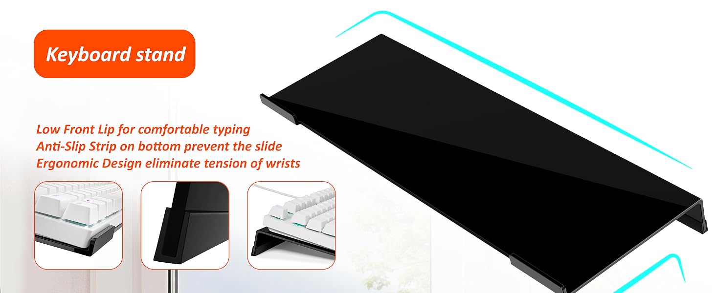 Egchi Acrylic Computer Keyboard Stand for Desk