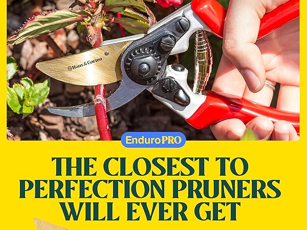 EnduroPRO ergonomic pruners for gardening, bypass pruning shears, pruning scissors