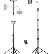 Phone Tripod, 81" Tall Cell Phone Tripod with Remote, Gooseneck Phone Tripod Stand with Phone Hol...