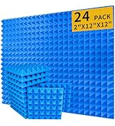 SAIQIANG Sound Proof Foam Panels for Walls 2"×12"×12" High-Density - Soundproof Wall Panels Sound...