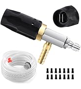 FIXFANS Adjustable Pressure Washer Long Range Nozzle 4-4.5 GPM with 45 FT Braid Hose, Downstream ...
