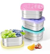 Tanjiae 4-Pack Stainless Steel Snack Containers for Kids and Toddlers | Easy Open Leak Proof Smal...