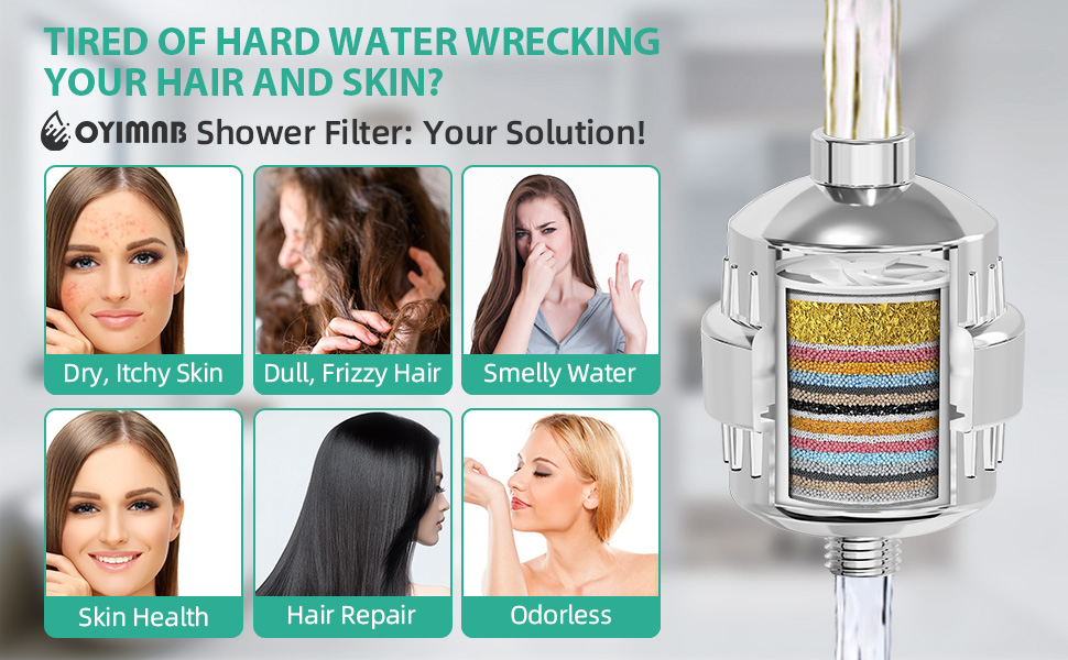 shower filter head for hard water