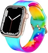 ACESTAR Double Sided Band Compatible with Apple Watch Band 38mm 40mm 41mm, Cute Floral Soft Silic...