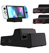 eXtremeRate AiryDocky DIY Kit Black Replacement Case for Nintendo Switch Dock, Redesigned Portabl...