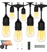 ZJOJO Solar String Lights Outdoor Waterproof 100FT,Solar Lights Outdoor with 30+2 Shatterproof Bu...