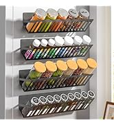 4 Pack Extra Long Magnetic Spice Rack (15-16.5 Inch), Tilt 45° Angled Spice Rack Organizer for Re...