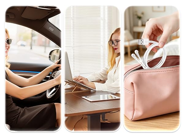 This magnetic charging cable is compact and travel friendly