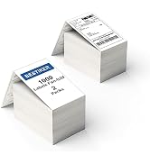 BESTIKER 4”x6” Direct Thermal Labels Pack of 1000, Commercial Grade Fan-fold Shipping Labels for ...