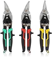 MAXPOWER 3 pcs Labor Saving Aviation Snips Set. 40% Labour Saving Left, Right and Straight Cut Sn...