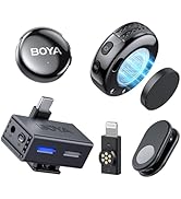 BOYA BOYALINK 3 Wireless Lavalier Microphone for iPhone/Android/Camera/PC/Tablets,AI Noise Cancel...