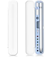 Aplfan Pencil Storage Case for Apple Pencil Pro/2nd/1st/USB-C, White Plastic Box with Blue Silico...