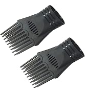 2Pcs Black Plastic Universal Blow Hair Dryer Comb Attachment for Straightening, Detangling - Nozz...