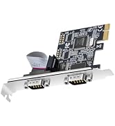 lidkew 2-Port PCIe Serial Port Expansion Card,DB9 Serial Port Card Support (Win XP7-10/Vista Linu...