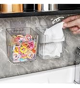 MAKIOTEKO 2 Pack Storage Organizer Bins, Wall Mount Organizer Clear Plastic Cabinet Containers Ma...