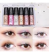 Go Ho 6 Colors Glitter Eyeshadow Makeup,Liquid Eyeshadow,Glitter Eyeliner Diamond Shine Eye Stick...