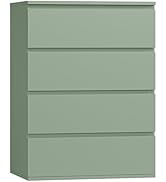 FOTOSOK 4 Drawer Dresser, Green Dresser Modern Storage Chest of Drawers 23.6L x 15.7W x 31.5H in,...