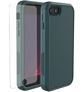 X-belmox Heavy Duty Phone Case for iPhone SE 2022 (3rd Gen) with Glass Screen Protector, 3 in 1 i...