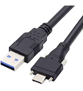 chenyang USB 3.0 to USB C Dual Locking Connector Data Cable with Panel Mount Screw for Industrial...