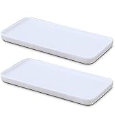 Ceramic Vanity Tray Small Rectangle, Bathtub Tray Bathroom Organizer, Cosmetics Holder for Tissue...