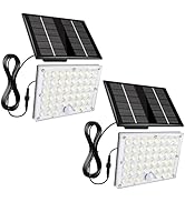 Aialun 184 LED Solar Outdoor Flood Lights, Motion Sensor Solar Powered FloodLights with 16.4ft Ca...