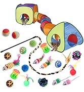 GONPETGP Cat Toys for Indoor Cats, Kitten Toys Set, Collapsible Pet Tunnel Cube Tent Toys, Intera...